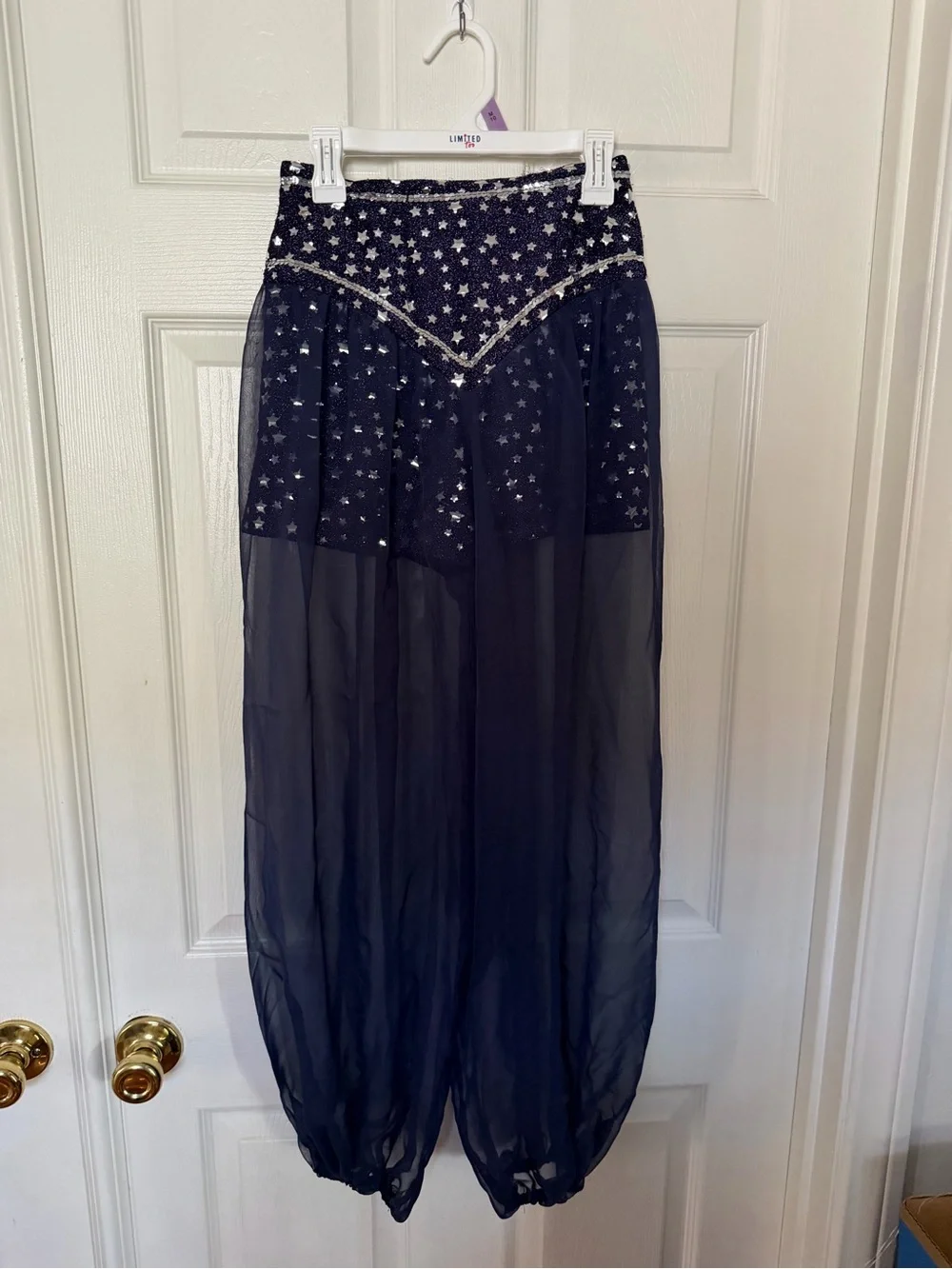 Girls Vintage Handmade Genie Costume Set 8/10 Navy Star Sparkle 3 Piece